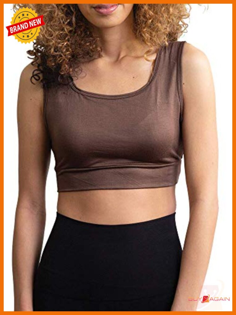 Half Tee Layering Cami Crop Tank Undershirt - Sleeveless Scoop Neck
